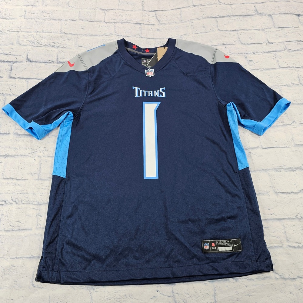 Tennessee Titans Nike On Field Jersey Mens XL Dark Blue Navy Cam Ward #1 NFL